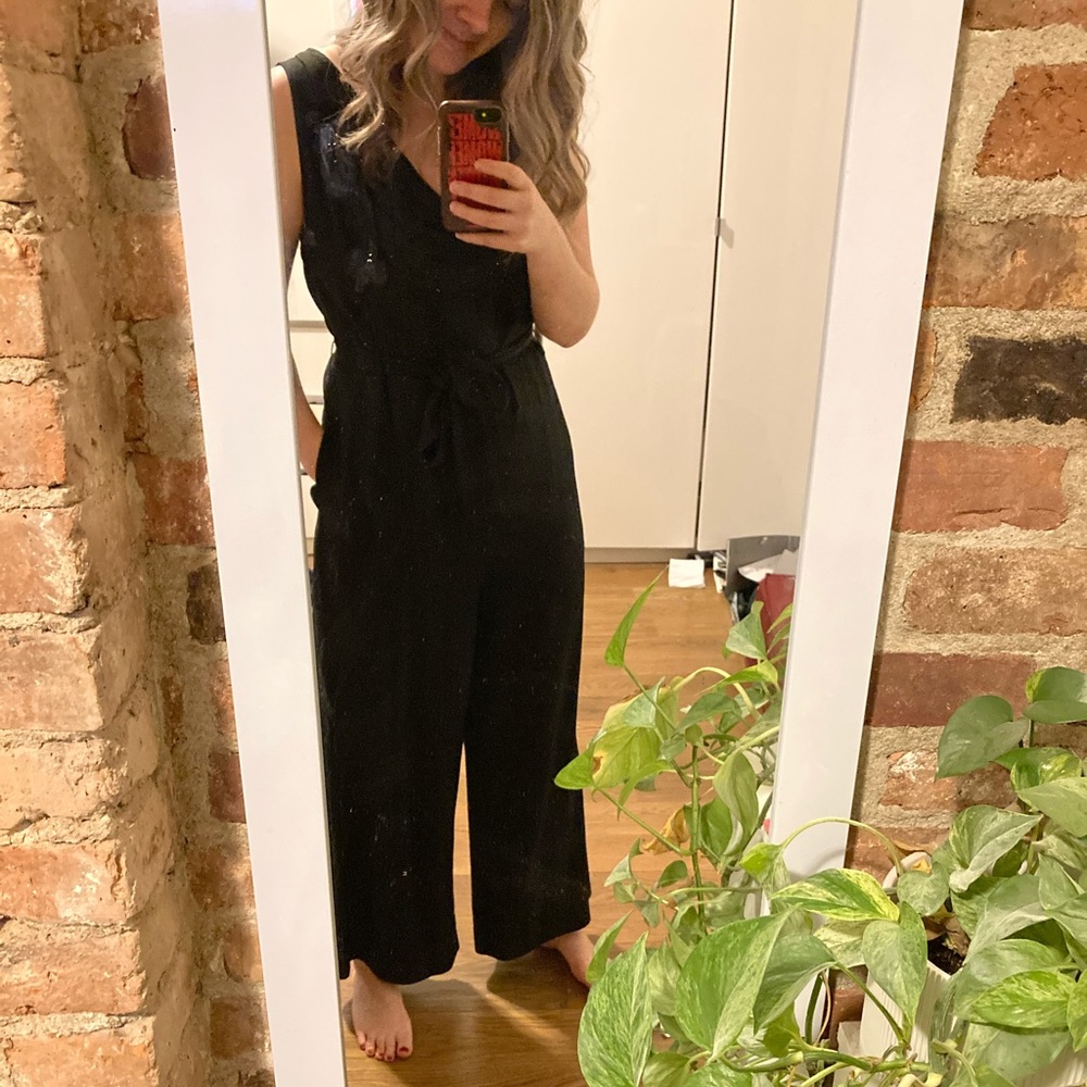 Everlane GoWeave Black Jumpsuit size 6